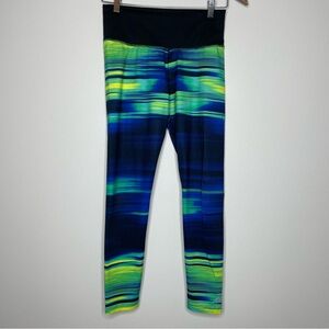 adidas Women's Vibrant Blue Yellow and Green Climalite Leggings